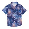thumbnail image 1 of Dailycode Small Short Sleeve Button Down Shirts Starry Sky Shells Casual Shirt 3-10 Years, 1 of 9