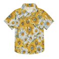 thumbnail image 1 of Dailycode Small Short Sleeve Button Down Shirts Sunflowers and Chrysanthemum Casual Shirt 3-10 Years, 1 of 9