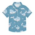 thumbnail image 1 of Dailycode Small Short Sleeve Button Down Shirts Swimming Whales Casual Shirt 3-10 Years, 1 of 9