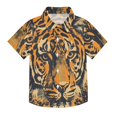 thumbnail image 1 of Dailycode Small Short Sleeve Button Down Shirts Tiger Head Casual Shirt 3-10 Years, 1 of 9