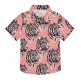 thumbnail image 1 of Dailycode Small Short Sleeve Button Down Shirts Tiger Head and Star Casual Shirt 3-10 Years, 1 of 9
