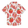 thumbnail image 1 of Dailycode Small Short Sleeve Button Down Shirts Tomatoes Slices Casual Shirt 3-10 Years, 1 of 9