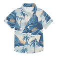 thumbnail image 1 of Dailycode Small Short Sleeve Button Down Shirts Trees Mountain Ocean Sea Casual Shirt 3-10 Years, 1 of 9