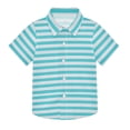 thumbnail image 1 of Dailycode Small Short Sleeve Button Down Shirts Turquoise White Stripe Casual Shirt 3-10 Years, 1 of 9