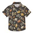 thumbnail image 1 of Dailycode Small Short Sleeve Button Down Shirts Turtle and Leaf Casual Shirt 3-10 Years, 1 of 9