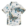 thumbnail image 1 of Dailycode Small Short Sleeve Button Down Shirts Van Gogh Butterfly Casual Shirt 3-10 Years, 1 of 9