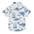 thumbnail image 1 of Dailycode Small Short Sleeve Button Down Shirts Whales Boats Fish Casual Shirt 3-10 Years, 1 of 9