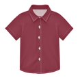 thumbnail image 1 of Dailycode Small Short Sleeve Button Down Shirts Wine Red Casual Shirt 3-10 Years, 1 of 9