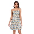 thumbnail image 1 of Dailycode Summer Dresses for Women Strapless Casual Beach Cover Ups Animal Face and Leaf Tube Top Sundress, 1 of 8