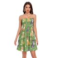 thumbnail image 1 of Dailycode Summer Dresses for Women Strapless Casual Beach Cover Ups Dogs and Pawprints Tube Top Sundress, 1 of 8