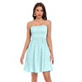 thumbnail image 1 of Dailycode Summer Dresses for Women Strapless Casual Beach Cover Ups Mint White Polka Dot Tube Top Sundress, 1 of 8