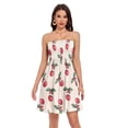 thumbnail image 1 of Dailycode Summer Dresses for Women Strapless Casual Beach Cover Ups Valentine with Cartoon Cherry Bow Tube Top Sundress, 1 of 8