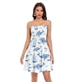thumbnail image 1 of Dailycode Summer Dresses for Women Strapless Casual Beach Cover Ups Whales Boats Fish Tube Top Sundress, 1 of 8