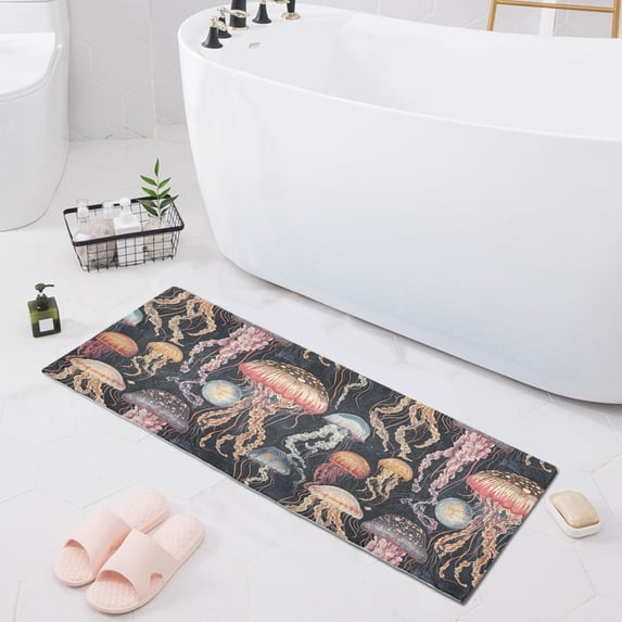 Dailycode Various Jellyfish Bathroom Rugs Non Slip Absorbent Soft Plush Quick Dry Bath Mat, 39"x20"
