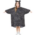 thumbnail image 1 of Dailycode Wearable Blanket Hoodie Oversized Sherpa Flannel Blankets with Pocket for 3-14 Year Old Bats Silhouette and Star, 1 of 7