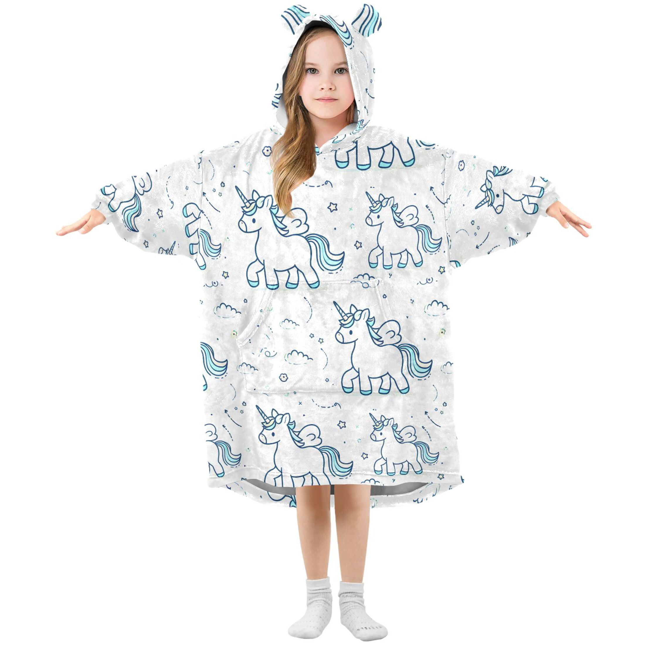 Dailycode Wearable Blanket Hoodie Oversized Sherpa Flannel Blankets ...