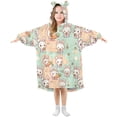 thumbnail image 1 of Dailycode Wearable Blanket Hoodie Oversized Sherpa Flannel Blankets with Pocket for 3-14 Year Old Cute Rabbit Hold Carrot, 1 of 7