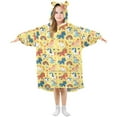 thumbnail image 1 of Dailycode Wearable Blanket Hoodie Oversized Sherpa Flannel Blankets with Pocket for 3-14 Year Old Little Unicorns and Rainbow, 1 of 7
