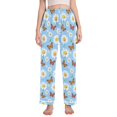 thumbnail image 1 of Dailycode Women's Pajama Pants Wide Leg Lounge Pj Bottoms With Pockets Butterfly Flying in Daisy Sea, 1 of 7