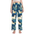 thumbnail image 1 of Dailycode Women's Pajama Pants Wide Leg Lounge Pj Bottoms With Pockets Cartoon Cats and Starry Sky, 1 of 7