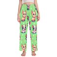 thumbnail image 1 of Dailycode Women's Pajama Pants Wide Leg Lounge Pj Bottoms With Pockets Cartoon Cute French Bulldog, 1 of 7