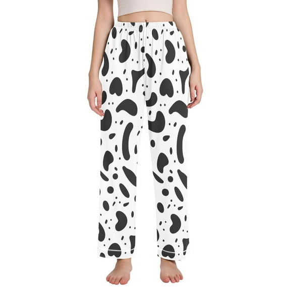 Dailycode Women's Pajama Pants Wide Leg Lounge Pj Bottoms With Pockets Cartoon Doodle