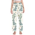 thumbnail image 1 of Dailycode Women's Pajama Pants Wide Leg Lounge Pj Bottoms With Pockets Cartoon Little Dinosaur and Daisy, 1 of 7