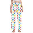 thumbnail image 1 of Dailycode Women's Pajama Pants Wide Leg Lounge Pj Bottoms With Pockets Colorful Shining Stars, 1 of 7