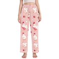 thumbnail image 1 of Dailycode Women's Pajama Pants Wide Leg Lounge Pj Bottoms With Pockets Cute Chicken with Cherry, 1 of 7