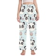 thumbnail image 1 of Dailycode Women's Pajama Pants Wide Leg Lounge Pj Bottoms With Pockets Cute Panda Face and Cake, 1 of 7