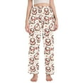 thumbnail image 1 of Dailycode Women's Pajama Pants Wide Leg Lounge Pj Bottoms With Pockets Cute Pig with Hearts, 1 of 7