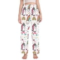 thumbnail image 1 of Dailycode Women's Pajama Pants Wide Leg Lounge Pj Bottoms With Pockets Cute Unicorns and Rainbow, 1 of 7