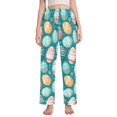 thumbnail image 1 of Dailycode Women's Pajama Pants Wide Leg Lounge Pj Bottoms With Pockets Easter Eggs with Snow, 1 of 7