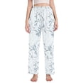 thumbnail image 1 of Dailycode Women's Pajama Pants Wide Leg Lounge Pj Bottoms With Pockets Elegant Vintage Flower on Grid, 1 of 7