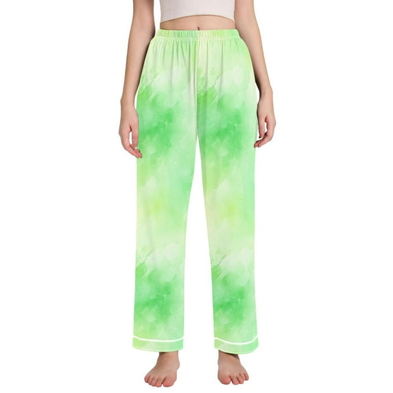 Dailycode Women's Pajama Pants Wide Leg Lounge Pj Bottoms With Pockets Light Pastel Watercolor