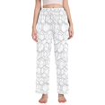 thumbnail image 1 of Dailycode Women's Pajama Pants Wide Leg Lounge Pj Bottoms With Pockets Line Hexagonal Texture, 1 of 7