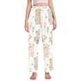 thumbnail image 1 of Dailycode Women's Pajama Pants Wide Leg Lounge Pj Bottoms With Pockets Lovely Bear and Flowers, 1 of 7