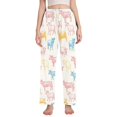 thumbnail image 1 of Dailycode Women's Pajama Pants Wide Leg Lounge Pj Bottoms With Pockets Pink Blue Yellow Cattle, 1 of 7