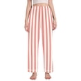 thumbnail image 1 of Dailycode Women's Pajama Pants Wide Leg Lounge Pj Bottoms With Pockets Pinkish Red and White Stripes, 1 of 7