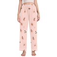 thumbnail image 1 of Dailycode Women's Pajama Pants Wide Leg Lounge Pj Bottoms With Pockets Small Flowers with Leaf, 1 of 7