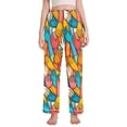 thumbnail image 1 of Dailycode Women's Pajama Pants Wide Leg Lounge Pj Bottoms With Pockets Various Colorful Hand, 1 of 7