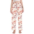 thumbnail image 1 of Dailycode Women's Pajama Pants Wide Leg Lounge Pj Bottoms With Pockets Watercolor Leaves, 1 of 7