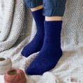 thumbnail image 1 of Dailypoc Ankle Socks for Women Crew Socks for Women Womens Fuzzy Socks Super Soft Winter Warm Cozy Home Sleeping Socks,Dark blue,One Size, 1 of 4