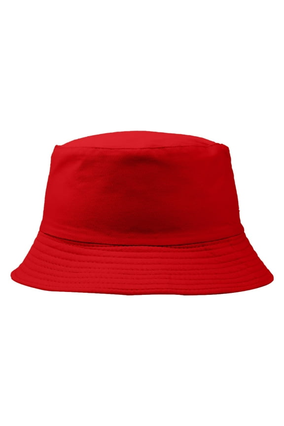 Cotton Green Bucket Hat for Summer Travel, Beach Sun Protection, Lightweight and Breathable Design for Outdoor Activities,Red,M