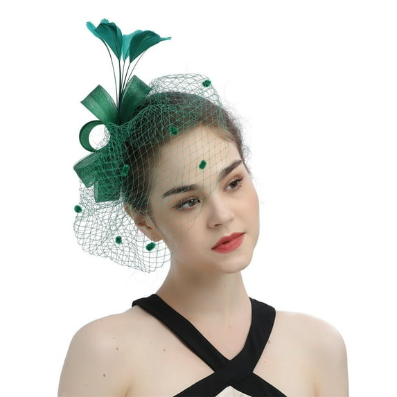 Dailypoc Fascinators Hats For Women Women's Bow Fascinator Hats - Elegant for Tea Parties, Cocktails, Weddings & Church Events,Green 2,One Size