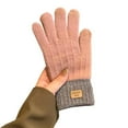 thumbnail image 1 of Dailypoc Gloves Winter Womens Classic Ribbed Knit Gloves - Stretchy Comfort, Soft Yarn, Timeless Design, Essential Winter Wear,Pink,One Size, 1 of 6