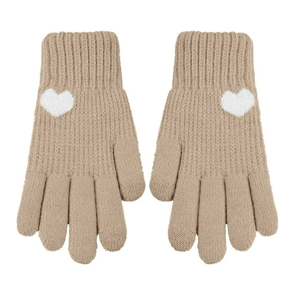 Dailypoc Gloves Winter Womens Windproof Soft Shell Gloves - Thermal Insulation, Grip Palm, All-Weather Protection, Active Use,Khaki,One Size