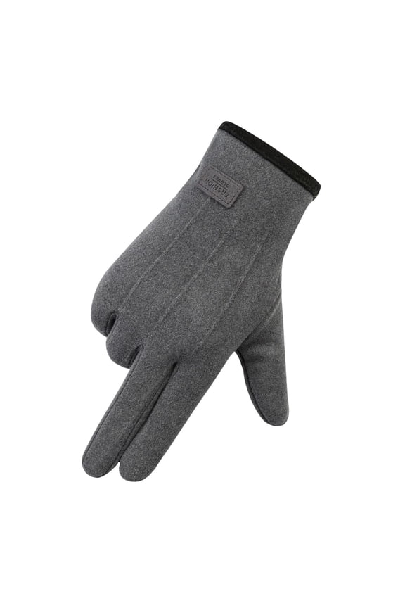 Gloves Winter Men Textured Pattern Touchscreen Gloves - Chic Knit Design, Stretchable Wrist, Smartphone Friendly,Grey,One Size