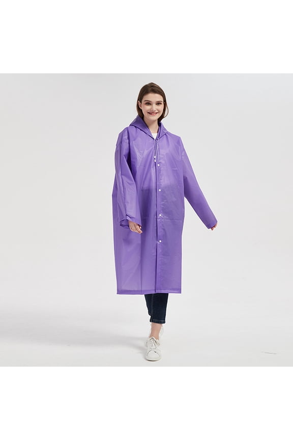 Raincoat For Women Adult Solid Color Raincoat - Waterproof for Outdoor Hiking, Rainy Days, Travel and Drifting, Practical All-Weather Wear,Purple,One Size