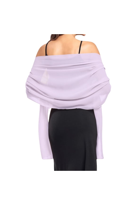 Sheer Chiffon Shawl Wrap for Women - Elegant Soft Wedding Stole & Bridal Scarf for Evening Dresses, Lightweight Wraps Under $10, Purple One Size